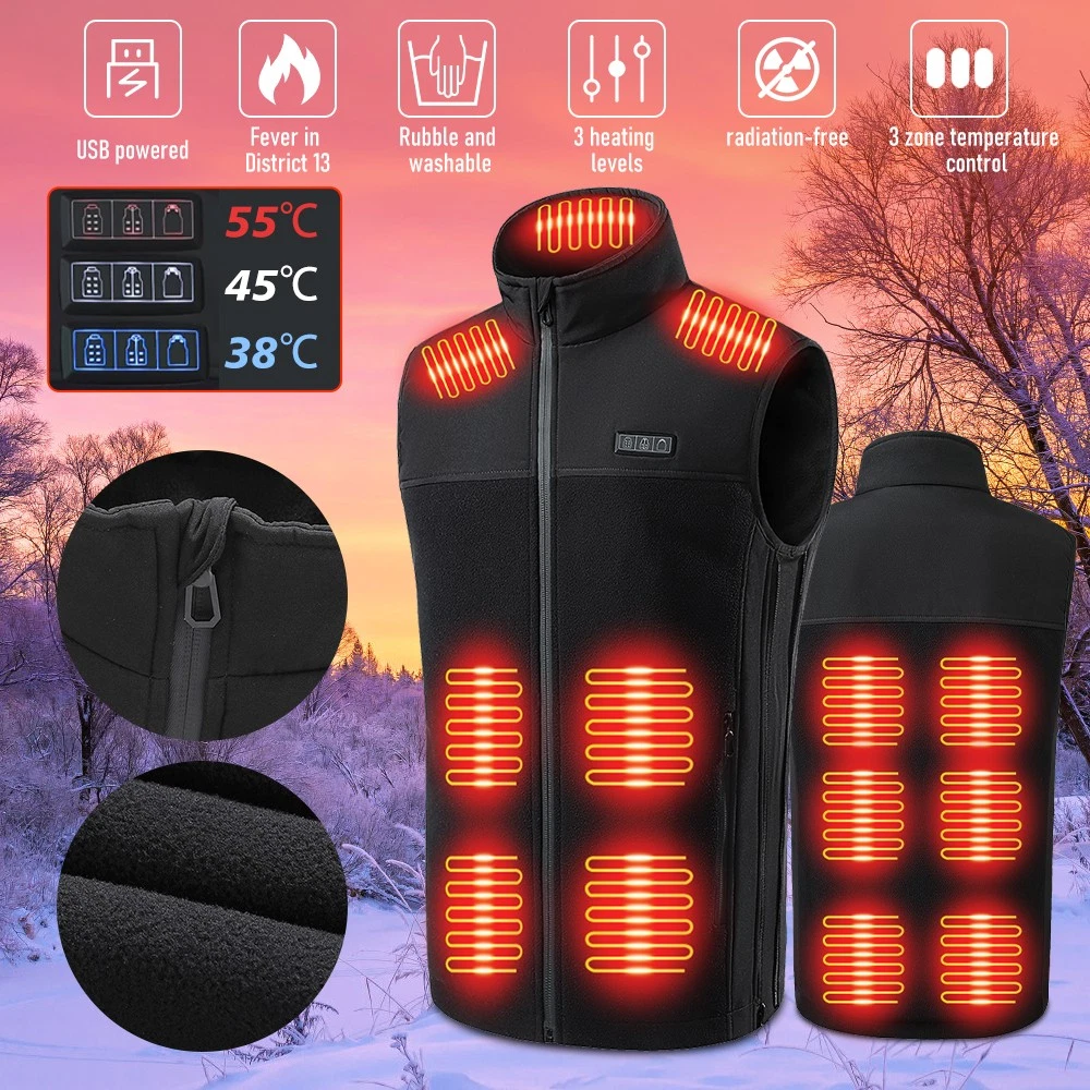 Winter Leisure Heating Vest Men'S Outdoor Warmth Usb Heating Versatile Coat