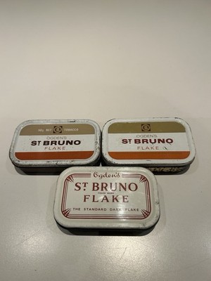 St Bruno Flake Tabakdosen leer x 3 rechteckig schön