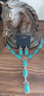 Rectangular Concho Turquoise Earrings Necklace Set Southwestern Fashion Jewelry  — photo 10