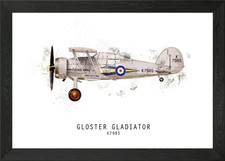 Gloster Gladiator Framed Wall Art Poster Canvas Print Picture