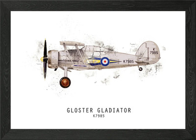 Gloster Gladiator Gerahmtes Wandbild Poster Leinwanddruck Bild