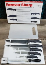 Forever Sharp 7 Piece Gourmet Cutlery Knife Set Kitchen NOB  #8678D NEW