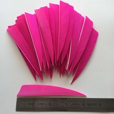 50PCS 4 Inch Pink Shield Fletches Fletching Vanes Feathers RW LW 