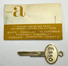 ESSO Key Blank Type A All Years Buick Cadillac Oldsmobile Pontiac Chevrolet