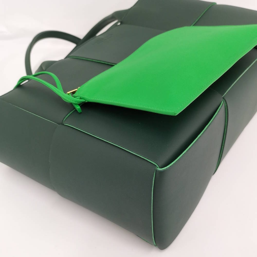 Bottega Veneta Tote Bag Arco Leather Green 24x14x4.7 in Used thumbnail 3