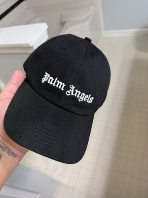 Palm Angels Black Solid Baseball Cap Adjustable Strap Unisex Adults One Size