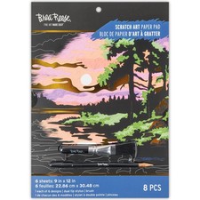 Scratch Art Paper Pad Seasonal Landscapes 6 Guided Sheets