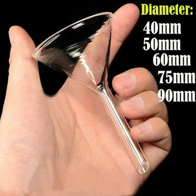 2/6Pcs Clear Glass Laboratory Funnel Short Stem Thick Lab 30/40/50/60/75/90/mm