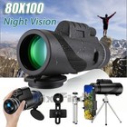 Day Night Vision 80x100 Zoom HD Monocular Starscope Monocular Telescope BAK4