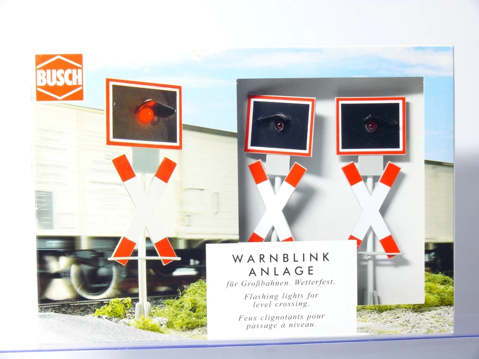 Busch 8625 Spur G / 1 - Warnblinkanlage für Bahnübergang , neuwertig in OVP