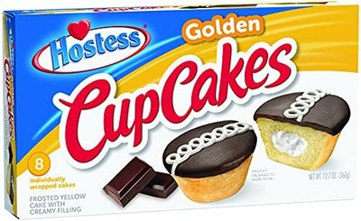 Hostess Golden Cupcakes, 8 Count (Pack of 6) 48 Cupcakes