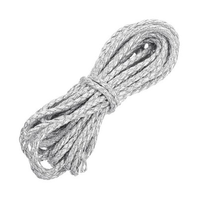 Leather Cord, 5.47 Yards 3mm Dia PU Braiding Thread String for DIY , Silver