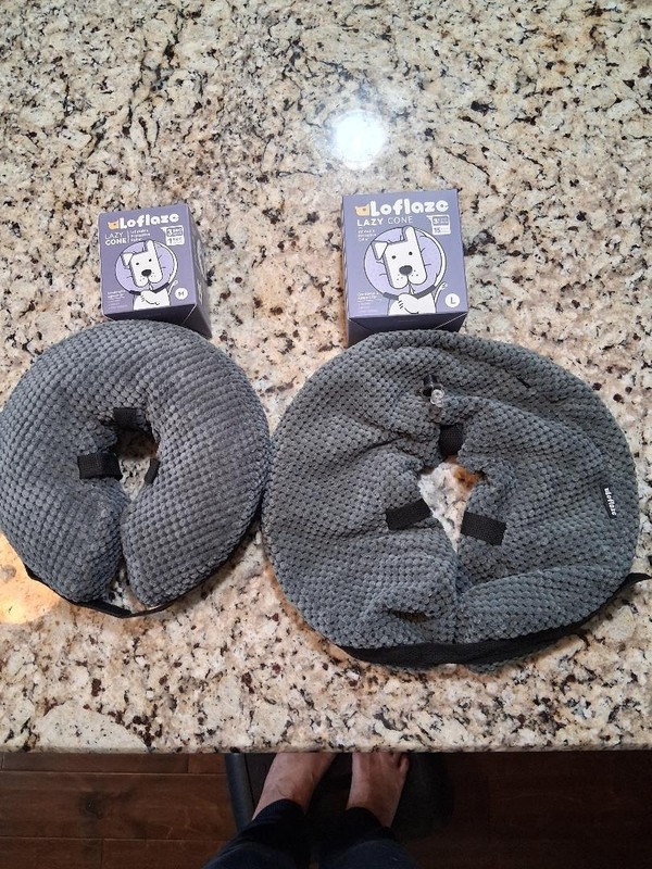 DOG RECOVERY COLLARS   USED FOR SURGERY OR PROTECTING AREAS   2 sizes