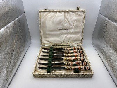 6x Royal Crown Derby Bone China TRADITIONAL IMARI Steak Knives in Original Box