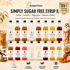 Simply Sugar Free Syrup 1L Coffee Cocktail Milkshake Baking Dessert Drink Ranges