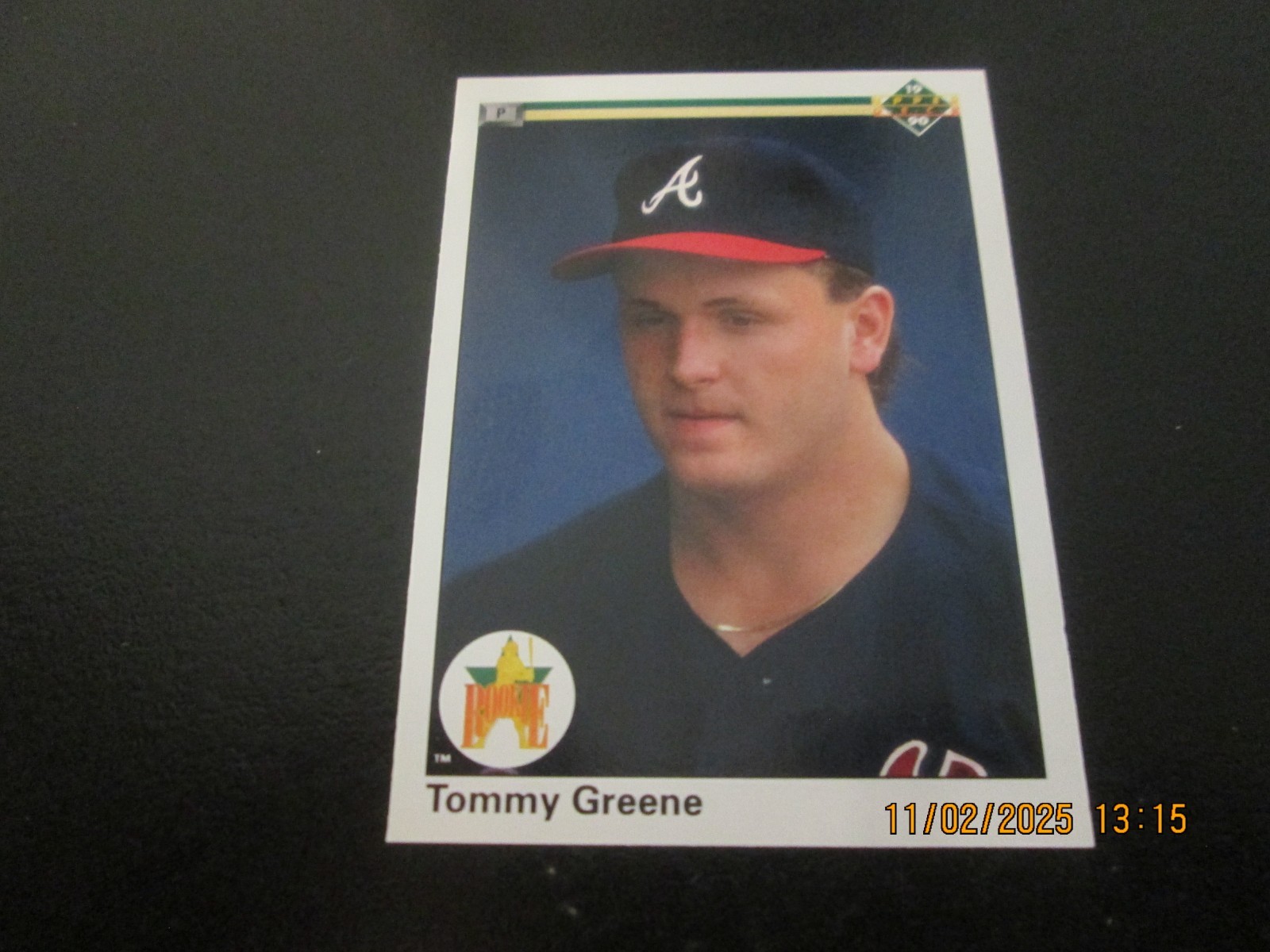 TOMMY GREENE BRAVES 1990 UPPER DECK BASEBALL ROOKIE CARD #49 FREE SHIPPING