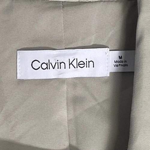 Calvin Klein Coat Men's Medium Classic Style Trench/Raincoat Abbey Stone NEW image 12