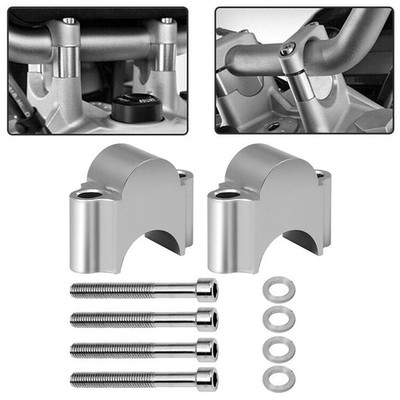 22mm 7/8'' Motorrad Lenkererhöhung Lenkeradapter Lenkerverlegung Riser Silber DE