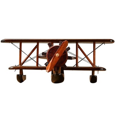 Wooden Vintage Plane model Decor Creative Desktop Retro Aircraft Decoration E