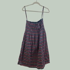 Old Navy Womens Striped Smocked Mini Dress Multi Color Spaghetti Strap Large