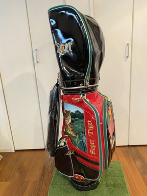 Super Tiger Deluxe Embroidered cart bag golf carry caddy bag rare