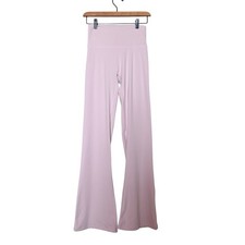 Women's Best High Waisted Fold Over Flare Leggings Light Pink Activewear Women M