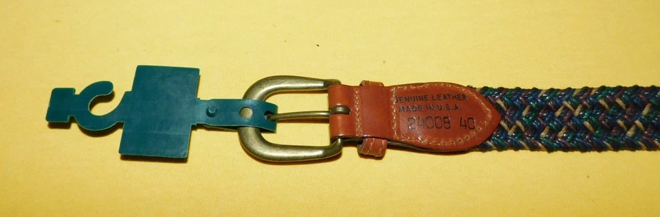 VAN HEUSEN 417 MARRÓN TELA TRENZADA CON LENGÜETAS DE CUERO NUEVO CON ETIQUETAS CINTURÓN TALLA 40/100cm.. Foto 3 de 4