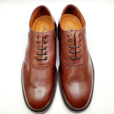 Johnston Murphy XC4 Brown Leather Saddle Oxford Brogue Dress Shoes Men's 11.5 M
