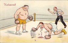 Ak Boxring, blutiger Kampf, Humor - 4235950