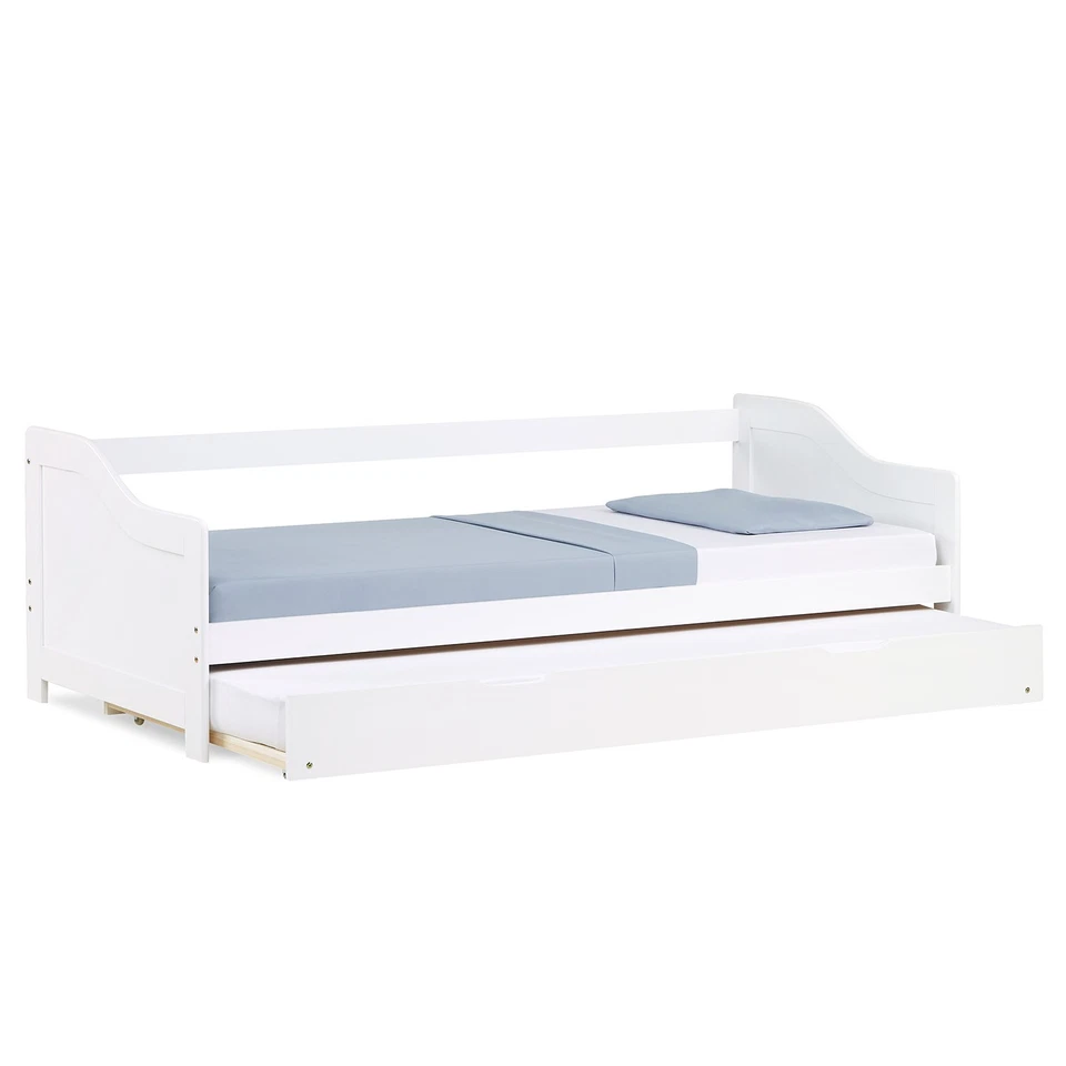 Gästebett Matratze Holzbett 90x200 Lattenrost Tagesbett ausziehbar Homestyle4u - Bild 2 von 4