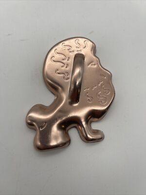 VTG Pink Copper Cookie Cutter Mold Lion Leo Zodiac Circus Zoo Lion King