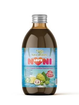 Natürliche Säfte rein Bio zertifiziert Noni Saft 500ml (Packung mit 6 Glasflaschen)