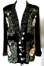 CAROLE LITTLE PETITES Vintage ROSES JACKET-size 8