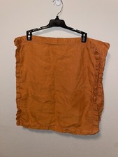 WILLIAMS SONOMA Pumpkin Orange 100% Linen Vtg...