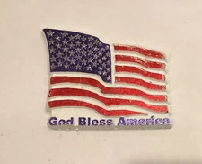 American Flag God Bless America Rubber Fridge Magnet B14