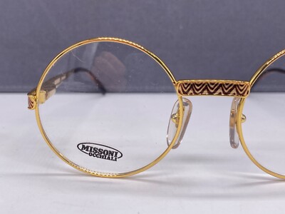 Missoni Brille Damen Rund klein gold Große Gläser  1980er M 821 44F Vintage