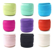 50 Yards 5/8" Fold Over Elastics Shiny Cord Hair Sewing Headband FOE
