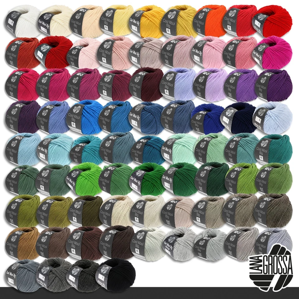 Lana Grossa 50 g Cool Wool Big Merinowolle Wolle Garn Häkeln Stricken 76 Farben