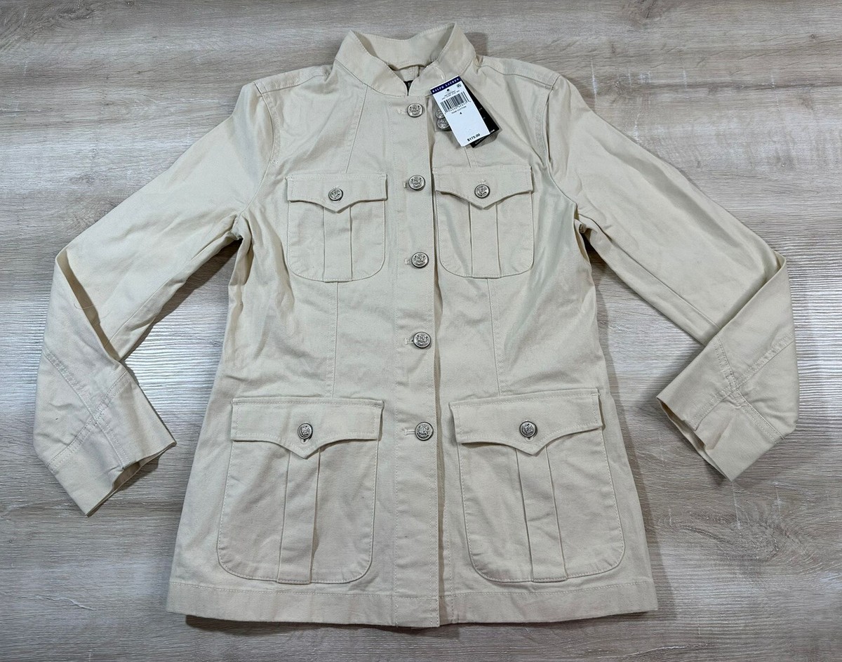 louren twill no collar jacket beige