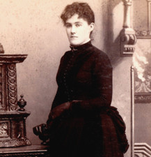 Pretty Girl Black Dress Hat Gloves Cabinet Card Studio Photograph