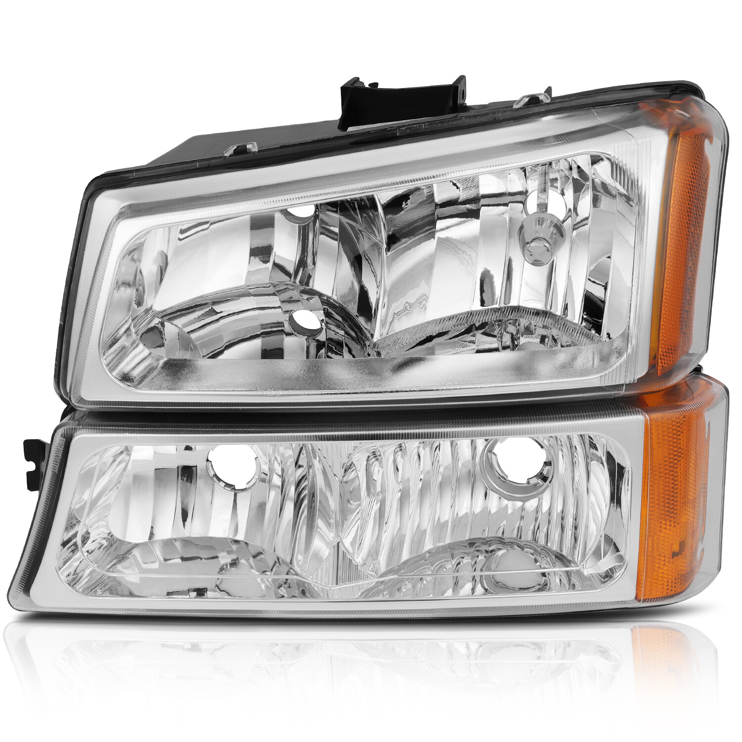 Fits 2003-07 Chevy Silverado Avalanche 1500 2500 Chrome Housing Headlights L+R