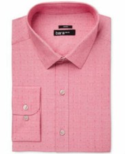 Bar III Mens Stretch Button up Dress Shirt ~Small~Coral~NWT~ORG. $65 BIG SALE!!!