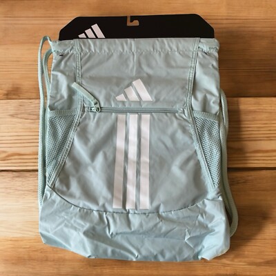Adidas Alliance 3 Sackpack 3 Stripe Drawstring Backpack Mint Green Sport Gym