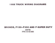 1988 Ford F-100 F-150 To F-350 Truck Electrical Wiring Diagrams Schematics Book