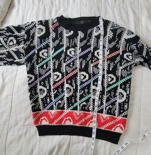 Maglione vintage nero bianco patterened taglia media Crosby Coogi - Foto 5 di 5