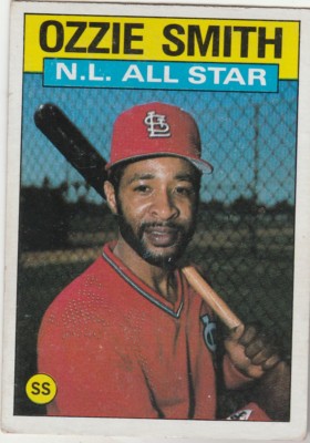 FREE SHIPPING-VG TO GOOD-1986 (CARDINALS) Topps #704 Ozzie Smith ALL STAR-2