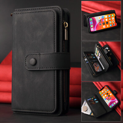 Für Xiaomi Poco M4 Pro Note 11 Pro Reißverschluss Leder Wallet Case Handyhülle