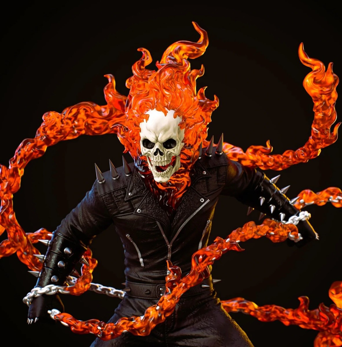 Ghost Rider Resin Sculpture Statue Model Kit Marvel Unpainted
