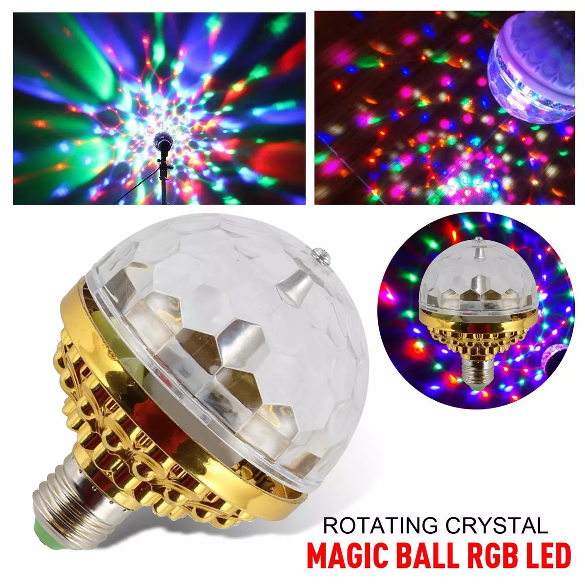 Petulance Plague Grandpa New 6W E27 B22 RGB Crystal Ball Auto Rotating LED Stage Light Bulbs Disco Party | eBay Petulance Plague Grandpa New 6W E27 B22 RGB Crystal Ball Auto Rotating LED Stage Light Bulbs Disco Party | eBay