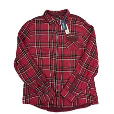 Buffalo David Bitton Mens Sujay Plaid Long Sleeve Button Down Shirt Red 2XL